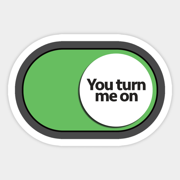 Apple Toggle - You Turn Me On Sticker by geekers25